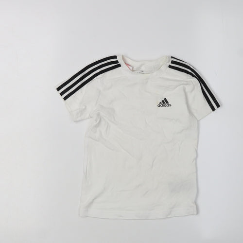 Adidas Boys White T-Shirt, Age 2-3 Years, Casual Pullover
