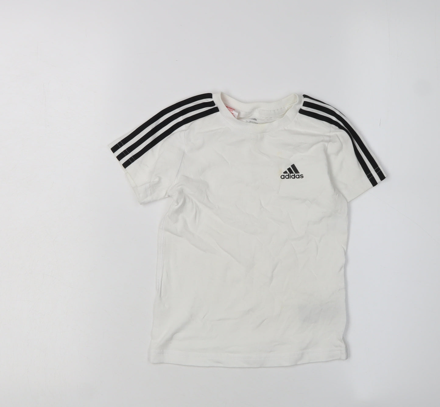 Adidas Boys White T-Shirt, Age 2-3 Years, Casual Pullover