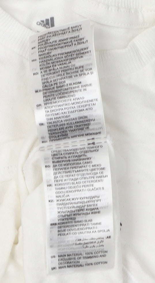 Adidas Boys White T-Shirt, Age 2-3 Years, Casual Pullover