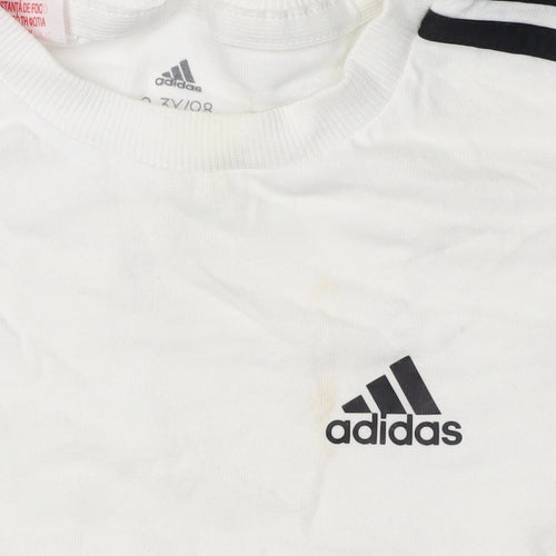 Adidas Boys White T-Shirt, Age 2-3 Years, Casual Pullover