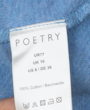 Poetry Women's Blue Hoodie, Size 10, Casual Pullover