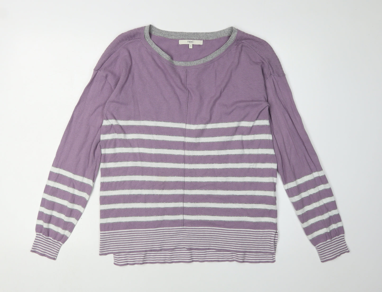 Next Women's Purple Striped Pullover Jumper Size 12