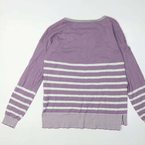 Next Women's Purple Striped Pullover Jumper Size 12