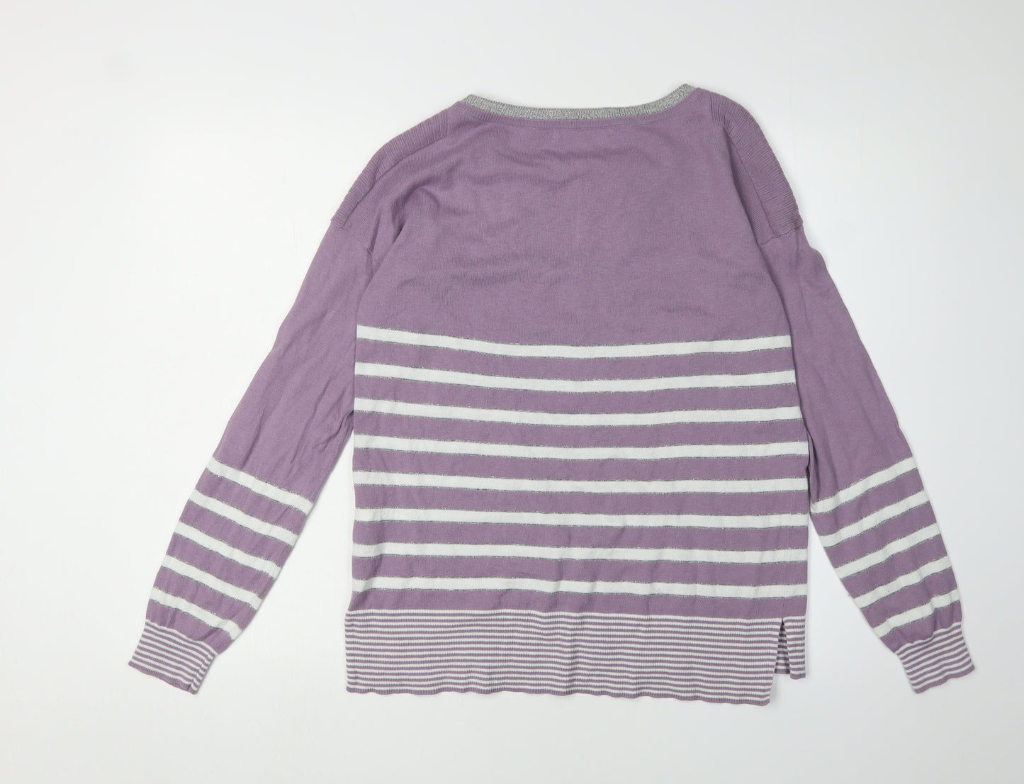 Next Women's Purple Striped Pullover Jumper Size 12