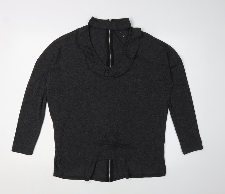 Quiz Women's Black Full Zip Jumper Size S