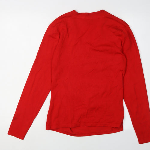 Phase Eight Red Wrap V-Neck Jumper Size 14 for Women