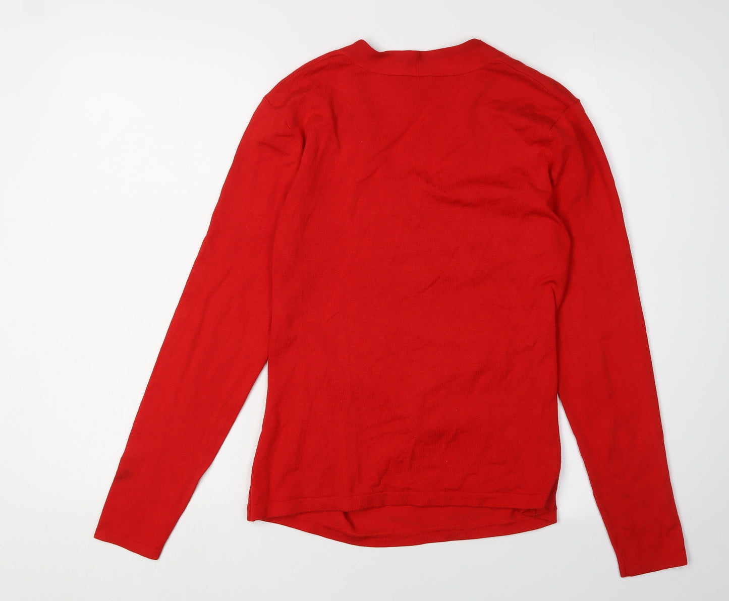 Phase Eight Red Wrap V-Neck Jumper Size 14 for Women