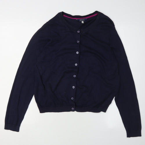Joules Women's Blue Cotton Cardigan, Size 14