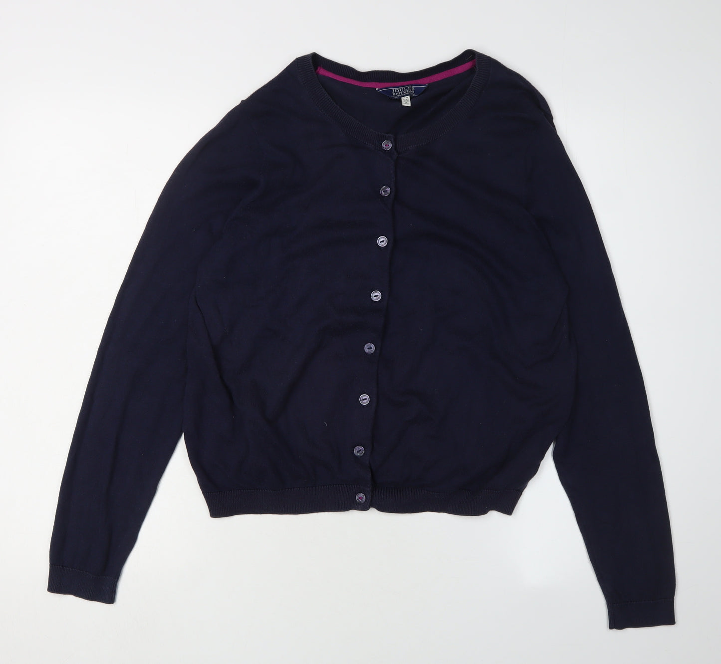 Joules Women's Blue Cotton Cardigan, Size 14