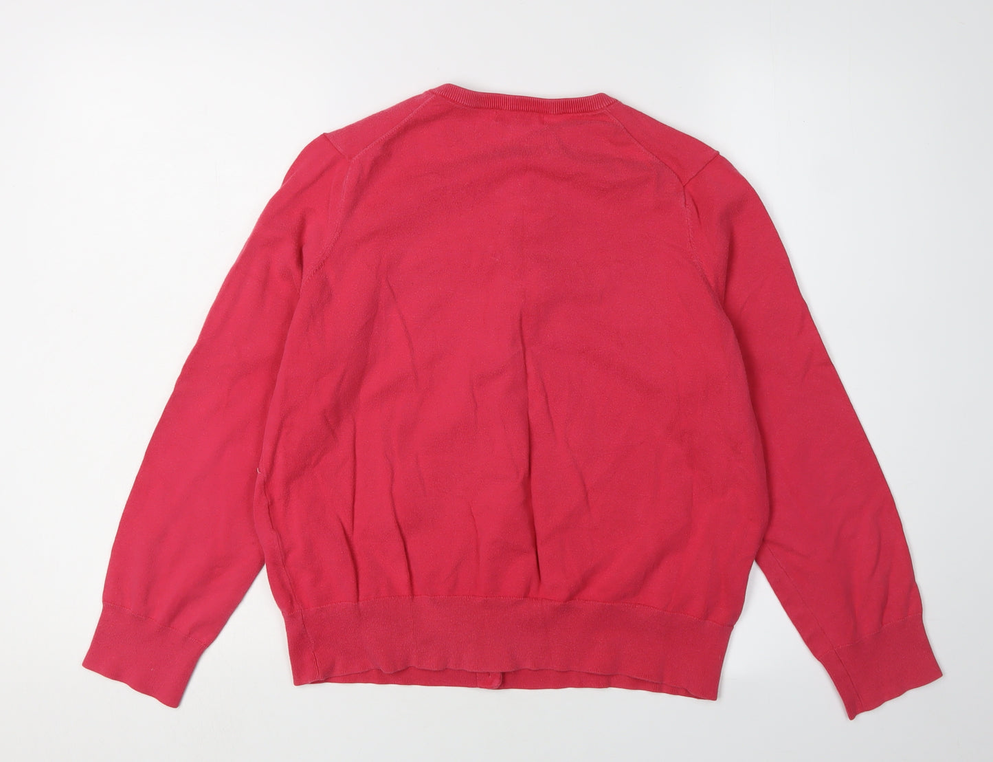 Lands' End Women's Red Cardigan L Petite Knit