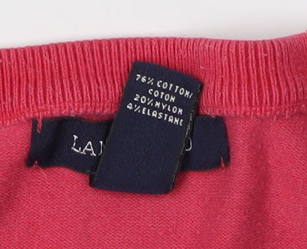 Lands' End Women's Red Cardigan L Petite Knit