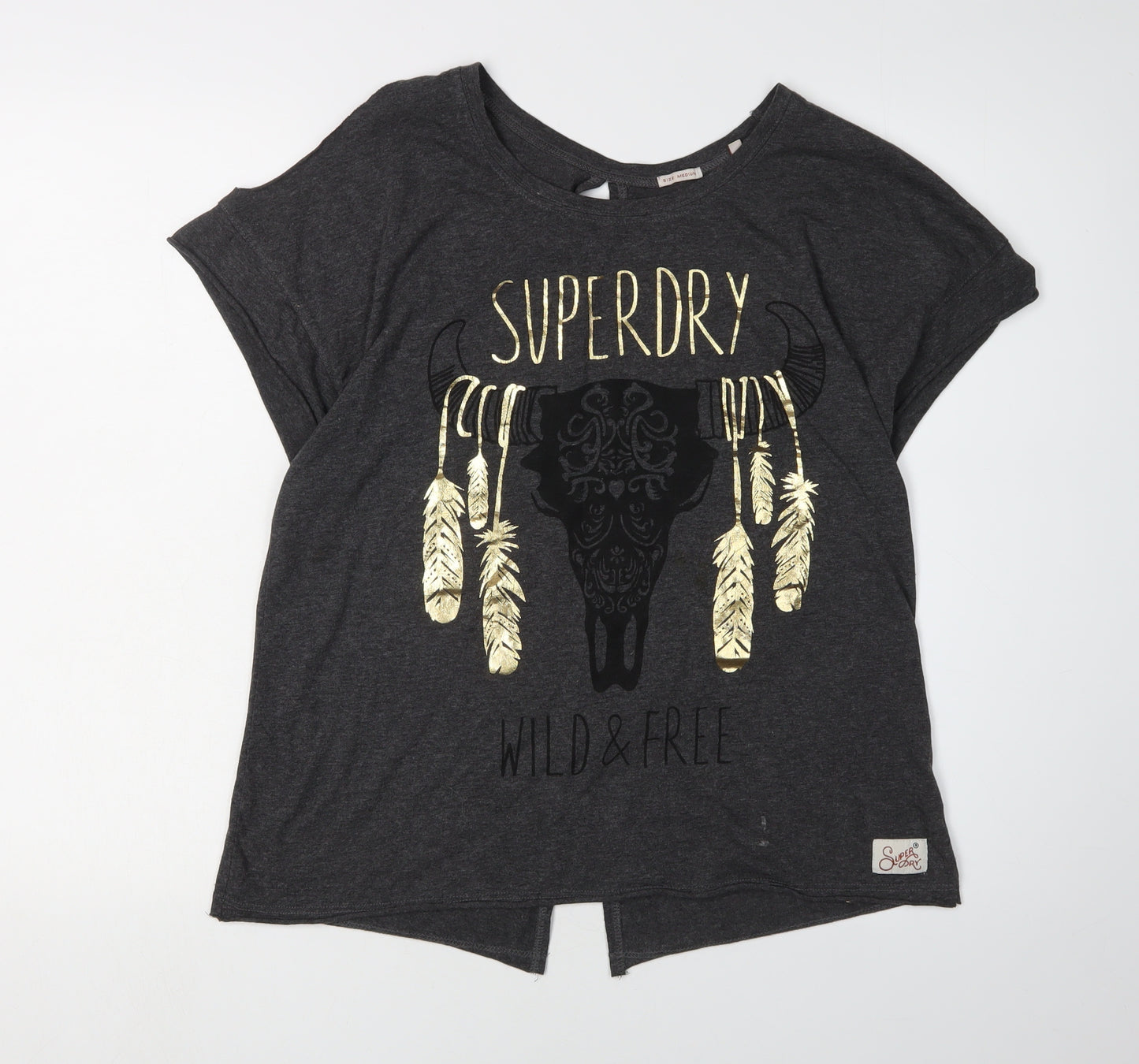 Superdry Women's Black Festival T-Shirt, Size M