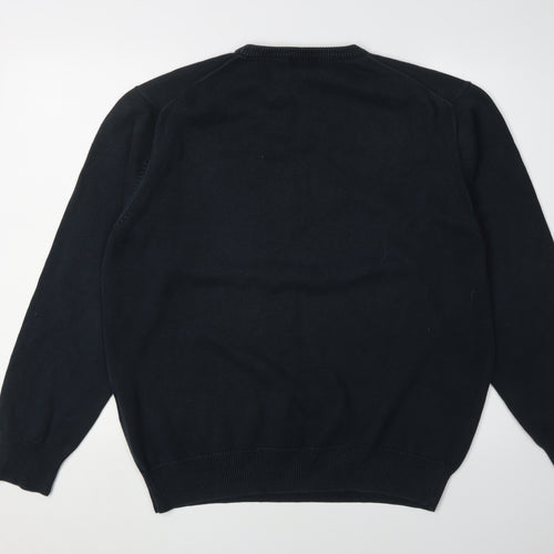 GANT Men's Black Cotton Pullover Jumper Size L