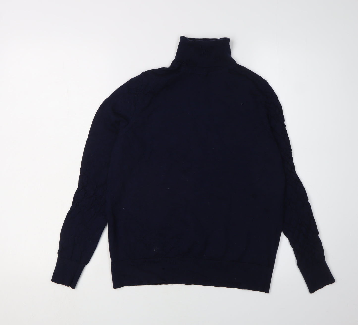 Marks and Spencer Women's Navy Roll Neck Jumper Size 12