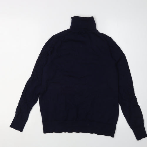 Marks and Spencer Women's Navy Roll Neck Jumper Size 12