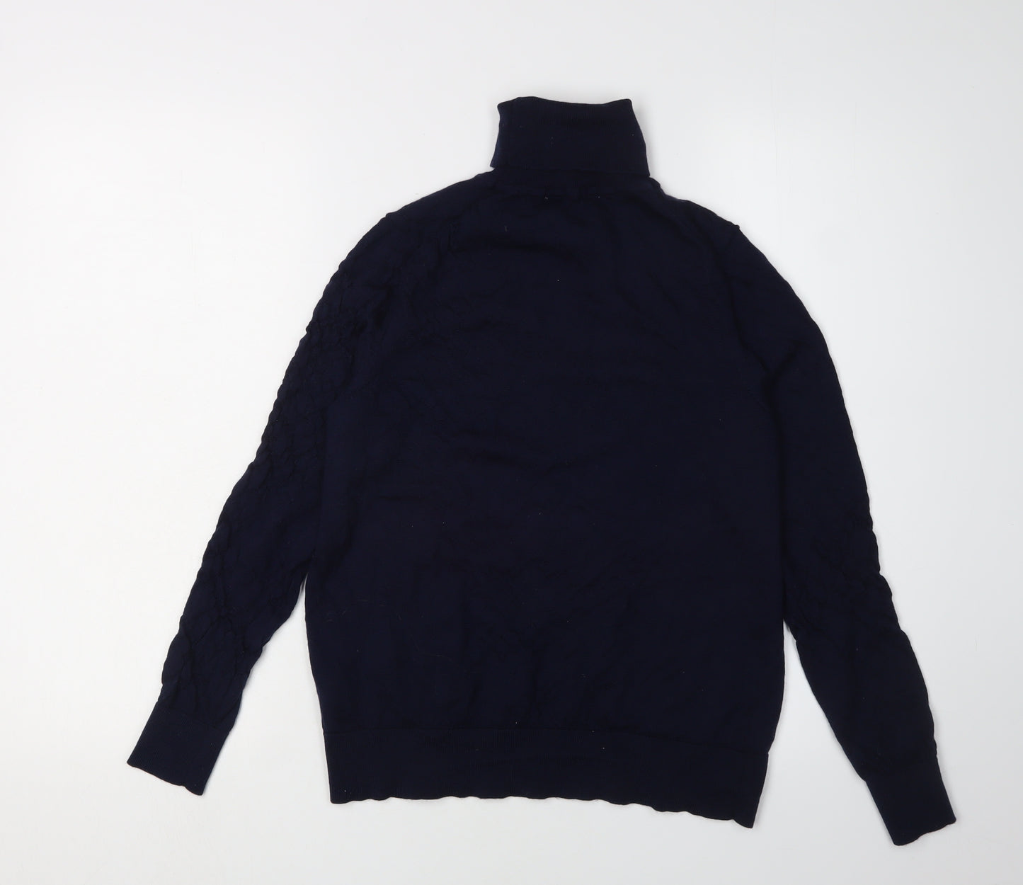 Marks and Spencer Women's Navy Roll Neck Jumper Size 12