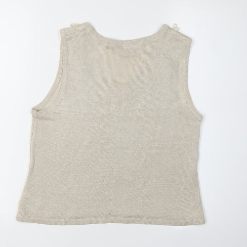 Minuet Women's Beige Knit Linen Tank Top Size 14