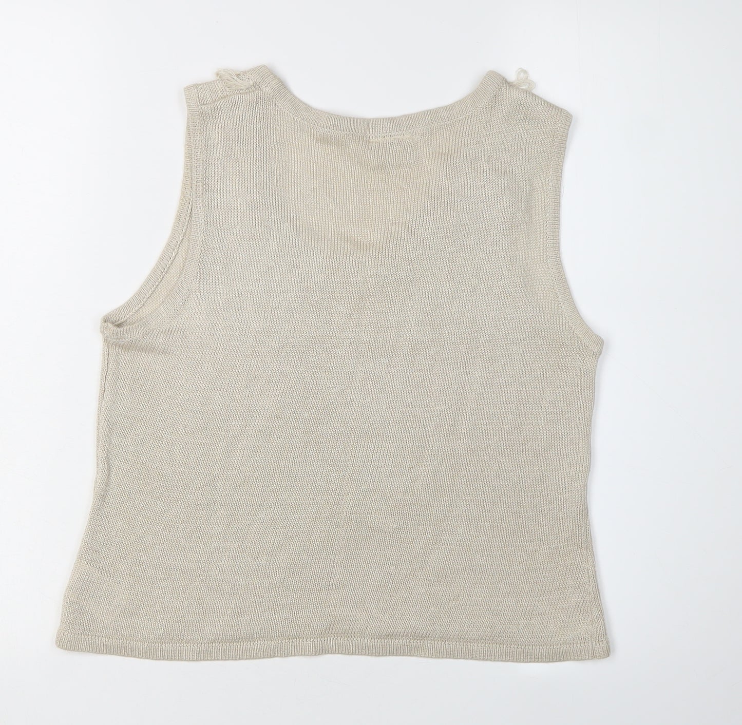 Minuet Women's Beige Knit Linen Tank Top Size 14
