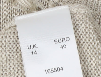 Minuet Women's Beige Knit Linen Tank Top Size 14