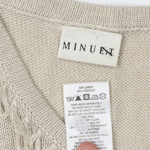 Minuet Women's Beige Knit Linen Tank Top Size 14