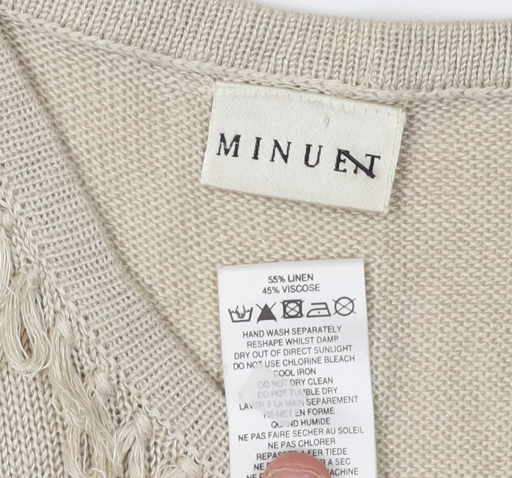 Minuet Women's Beige Knit Linen Tank Top Size 14