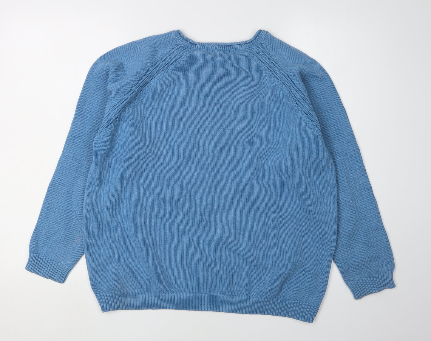 Isle Essentials Women's Blue Cotton Pullover Jumper L