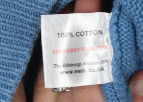 Isle Essentials Women's Blue Cotton Pullover Jumper L