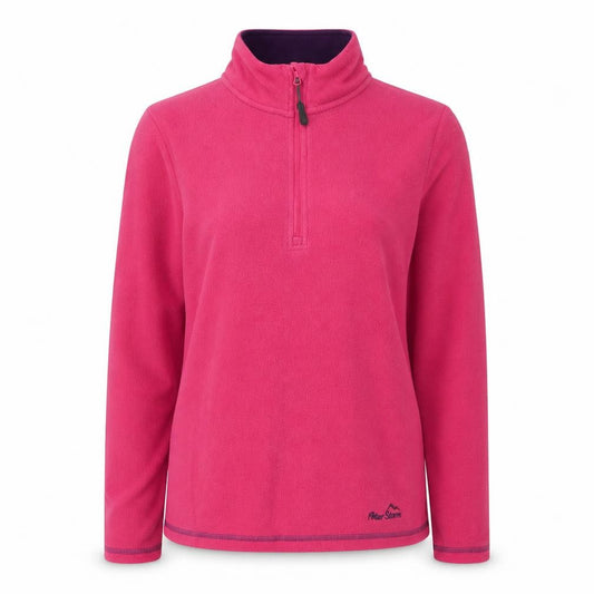 Front view of Peter Storm Women's Pink Fleece Pullover Sweatshirt, size 8
