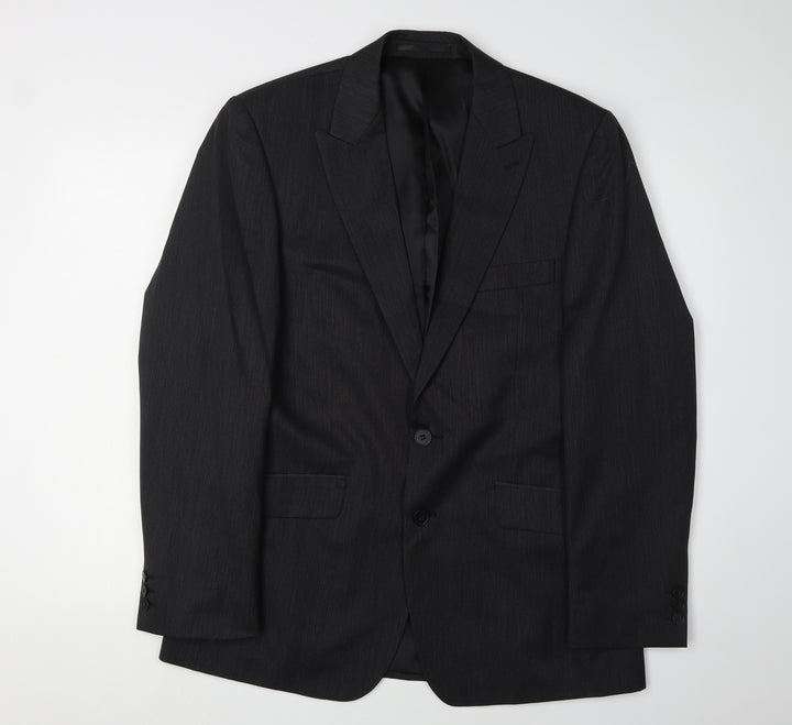 Jeff Banks Men's Black Wool Suit Jacket, 40 Regular