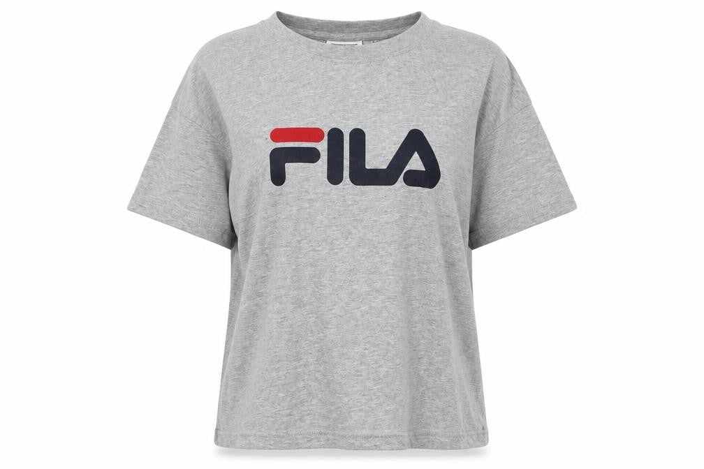 FILA Grey Cotton Crew Neck T-Shirt M Unisex Adults
