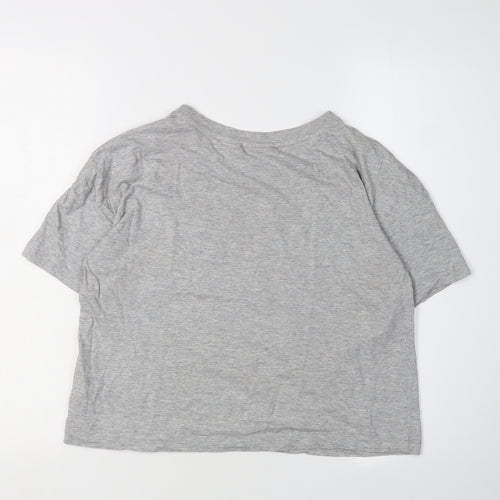 FILA Grey Cotton Crew Neck T-Shirt M Unisex Adults