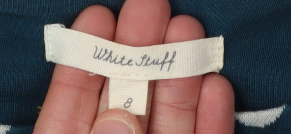 White Stuff Women's Blue Polka Dot Shift Dress, Size 8