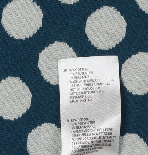 White Stuff Women's Blue Polka Dot Shift Dress, Size 8