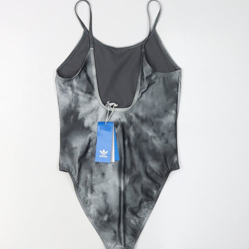 Adidas Women's Grey Tie Dye One Piece Swimsuit Size 8