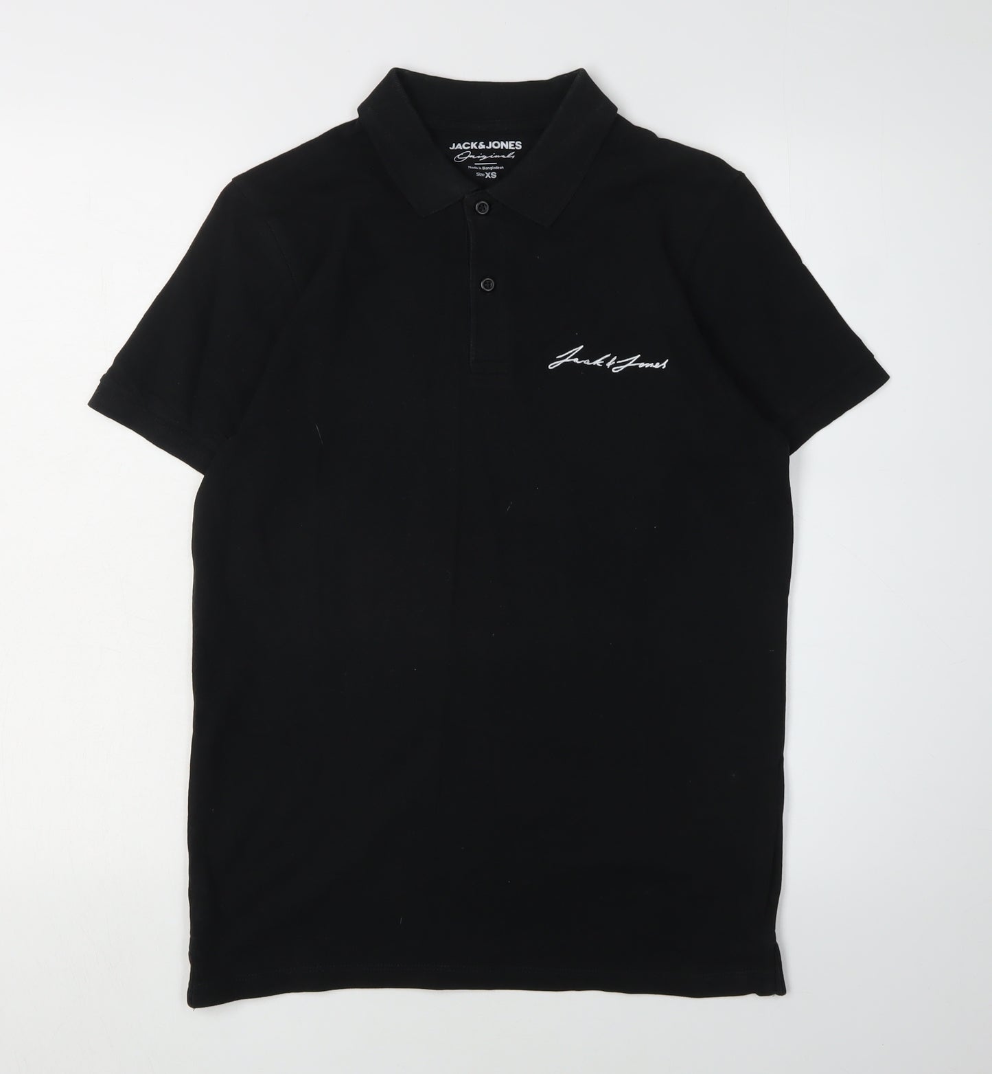 Jack & Jones Men's XS Black Short Sleeve Polo