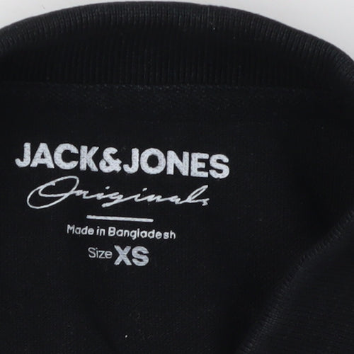 Jack & Jones Men's XS Black Short Sleeve Polo