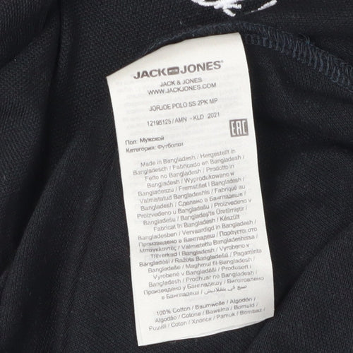 Jack & Jones Men's XS Black Short Sleeve Polo