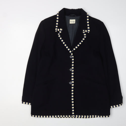 Viyella Women's Black Blazer UK 10 Wool Cashmere Petite