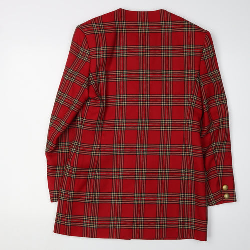 Alexon Red Plaid Women's Blazer, Size 8, Wool, Vintage