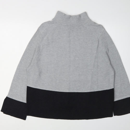 Jasper Conran Women Grey Mock Neck Pullover Jumper - Size 14
