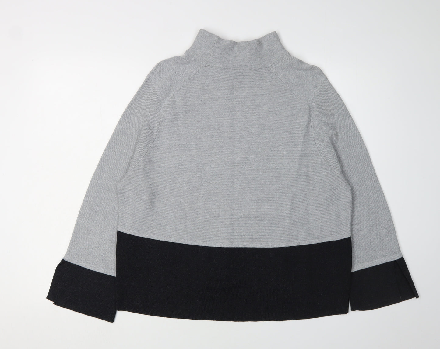 Jasper Conran Women Grey Mock Neck Pullover Jumper - Size 14