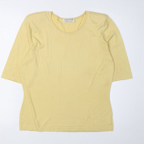Jaeger Women's Yellow Pullover Jumper, M, Round Neck