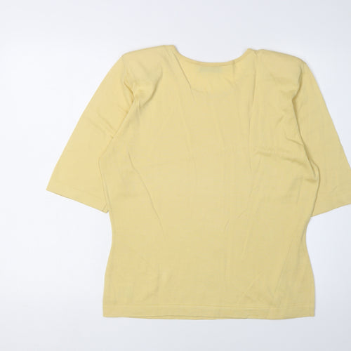 Jaeger Women's Yellow Pullover Jumper, M, Round Neck