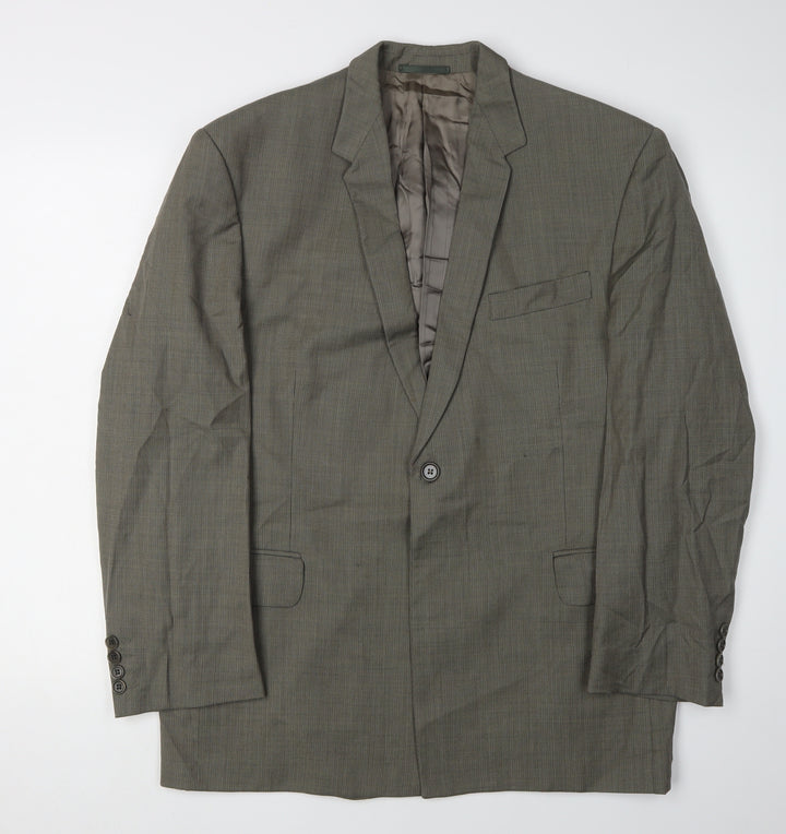 Jaeger Men's Green Check Wool Blazer - Size 48S