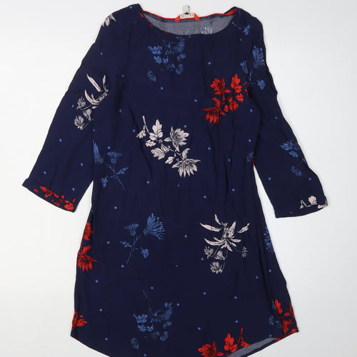 Joules Women's Blue Floral Shift Dress Size 8
