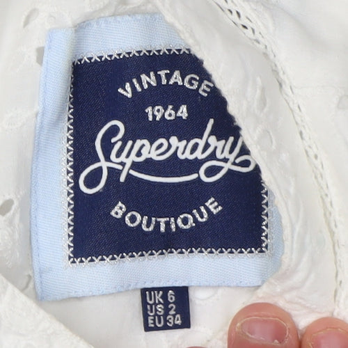 Superdry Women's White A-Line Dress Size 6