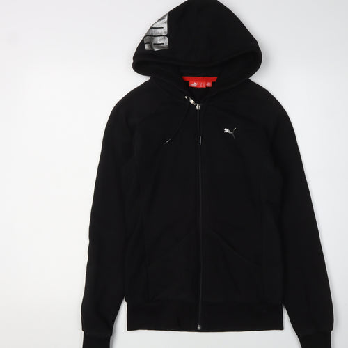 Puma Black Women's Full Zip Hoodie Size 10 with Logo Details