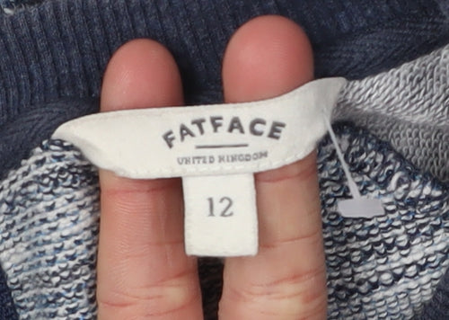 FatFace Women's Blue Knit Full Zip Sweatshirt, Size 12