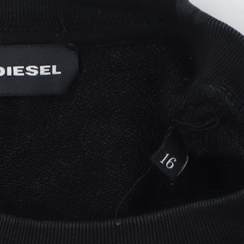 Diesel Unisex Kids Black Sweatshirt 16Y Casual Logo Pullover