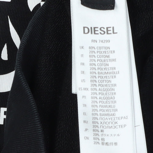 Diesel Unisex Kids Black Sweatshirt 16Y Casual Logo Pullover